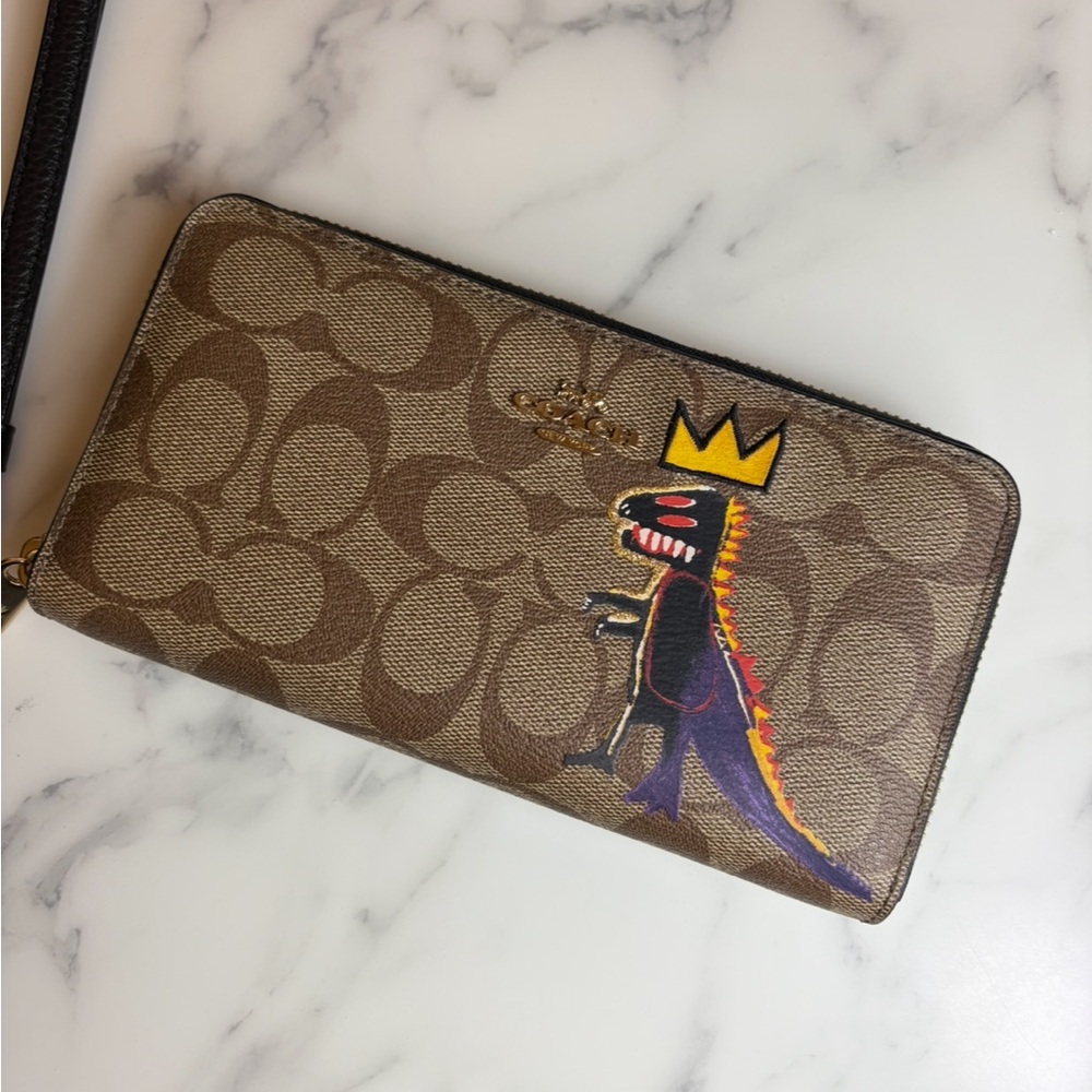 Coach X Jean Michael Basquiat Large Zip Around Wallet